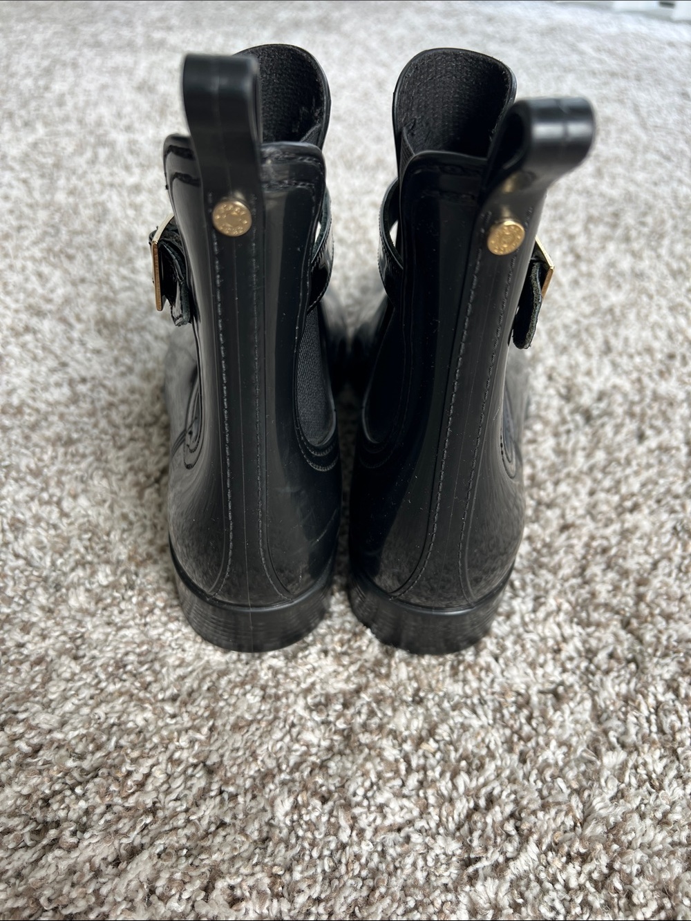 Jimmy Choo Women's Black Rubber Jai Short Rain Boots Size 39 (US 9) - Picture 6 of 10